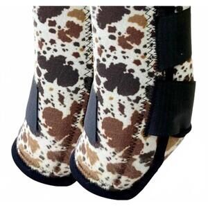NEW SHOWMAN elite equine sport medicine horses boots in cow print